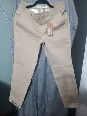 Eddie Bauer Women's Tan Straight-Leg Chino Pants